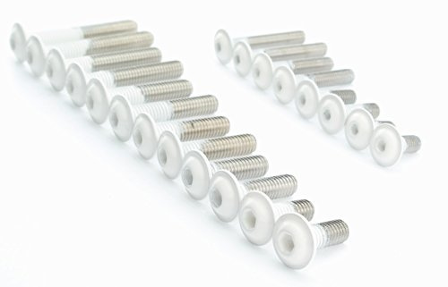 Linsenkopfschrauben Edelstahl V2A weiss M5 M6 Schrauben A2 Innensechskant, Stückzahl:10 Stk., Abmessung Schrauben:M5x10