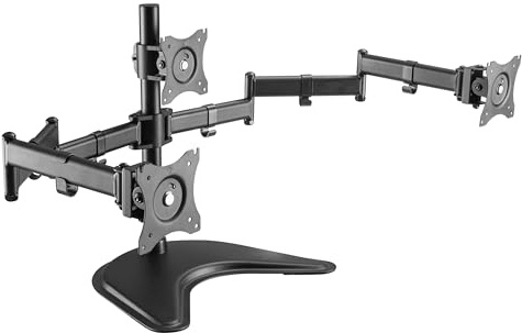 RICOO TS7511 Triple Support Écran PC 3 Écrans 13 17 19 22 24 27 Pouces Orientable Inclinable Rotatif Universel Fixation Bureau Pince de Table VESA 75x75 100x100