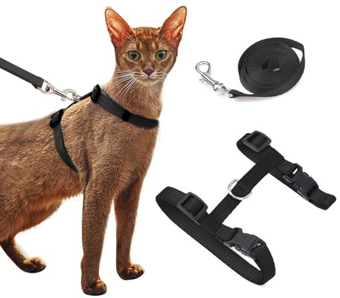 PETCUTE Kattsele och bly justerbar kattsele och koppel set 2 delar kattunge krage