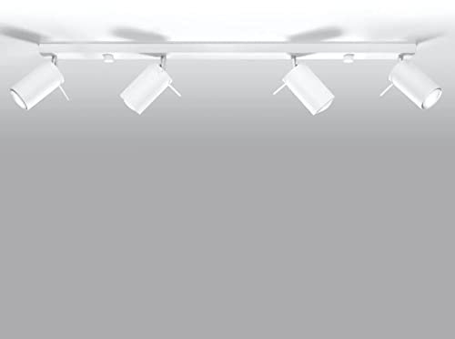 famlights Angelina Deckenstrahler aus Stahl in Weiß, 4-flammig | Deckenlampe modern, ideal für Küche, Esszimmer, Kinderzimmer, Flur | 4 Spots Deckenspots Deckenstrahler Deckenleuchte Beleuchtung GU10