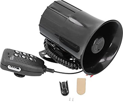 6 Suoni Forti Allarme Auto Allarme Polizia Sirena Antincendio Altoparlante Corno Amplificatore o di Emergenza 50W 120dB Universale per Auto 12V