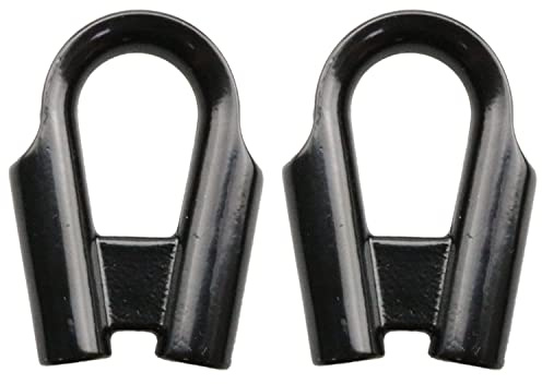 Winch Rope Tube MEETOOT 2pcs Black M8 Stainless Steel Rope Tube Thimble Collar with Gear Wire Tube Thimble Winch Wire Rope Cable Wire Rope Thimbles