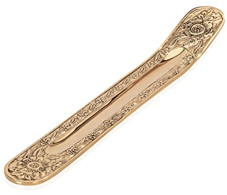 NKlaus Räucherstäbchen zum Räuchern Messing, Gold, 25cm Halter, 1 Stück | Gewicht: 145g; 25x3cm