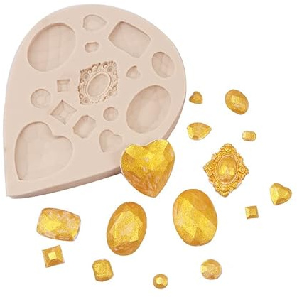Stampi Fondente 2 Pezzi Fondente In Silicone A Forma Di Cuore Gemma A Forma Di Diamante Cottura Al Cioccolato Decorazione Torta Stampo Grigio Chiaro