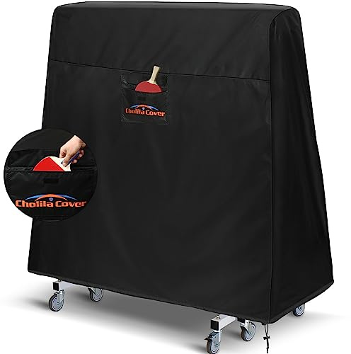 Cholila Cover Ping Pong Table Cover for Indoor, Upgrade Double Layer Corners Table Tennis Cover, Good Durability Oxford Ping Pong Table Cover Dust-Proof, Table Tennis Table Cover, 65 x 28 x 68 inch