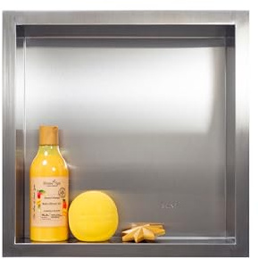 Balneo Wall-Box One Duschnische 30 x 30 x 10 cm, Edelstahl AISI 304 | Edelstahl AISI 304, Rahmen 18,7 mm, 1 % Gefälle, 100 % wasserdicht, 10 J. + 2 J. Beschichtung