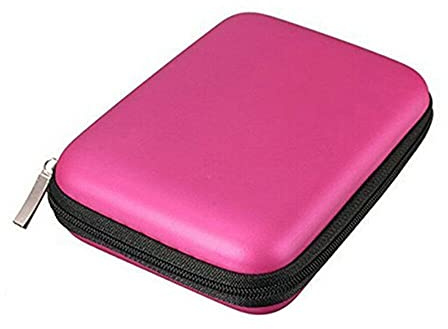 Custodia per disco rigido, 2,5 pollici unità esterna di archiviazione Borsa di trasporto, Custodia da viaggio portatile Custodia protettiva Cover Storage Bag (rosso rosa)
