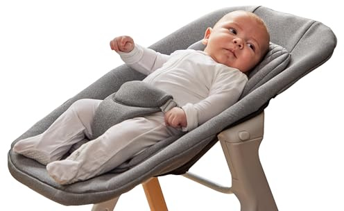 Baby Elegance Mash Neugeborenensitz-Add-on | Sicherer, gepolsterter Hochstuhl für Neugeborene ab Geburt mit ergonomischem Design | Leichter, tragbarer & leicht zu reinigender Sitz | Weiß – Mash