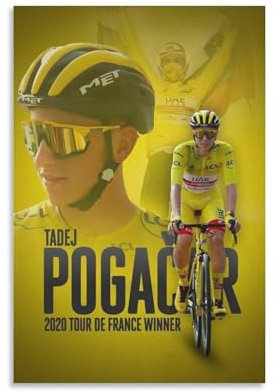 SECOLI Tadej Pogačar Slowenischer professioneller Radfahrer, Leinwand-Poster, dekoratives Gemälde, Wandkunst, Bild, Druck, modernes Dekor, 60 x 90 cm