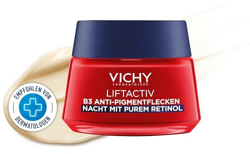 Vichy Liftactiv B3, Crema Notte Antimacchie, Per Pelli Mature, Pelle più Luminosa e Radiante, Macchie Ridotte, Arricchita con Niacinamide e Retinolo, 50 ml