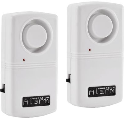 Window Alarm and Vibration Sensors with 120dB Loud Alarm, Glass Break Sensor Alarm for Home, Office, Camp Alarm Vibration Motion Sensor