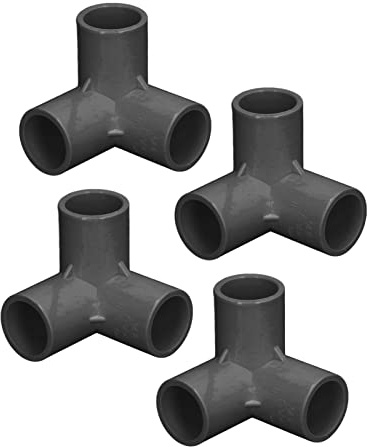 20mm PVC Pipe 10PCS 3 Way Pipe Fittings PVC Plastic Right Angle Tee Corner Connector 20mm Inner Diameter White (Black)