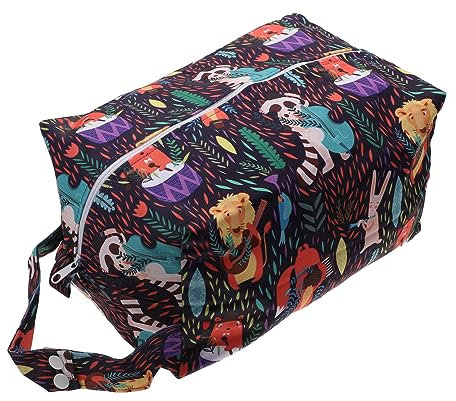 BESTonZON Wiederverwendbare Windelaufbewahrungstasche für Babys Tragbare Atmungsaktive Stofftasche für Camping und Einkauf Organisierte Nasstasche Polyester – 1 Stück
