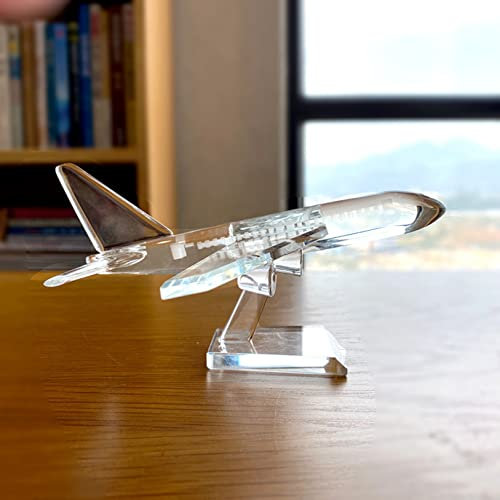 GSZCCZS Klare Kristall-Flugzeug-Figuren, Glas-Flugzeug-Statue, Briefbeschwerer, Ornament, Sammlerstück, Heimdekoration, Geburtstagsgeschenk
