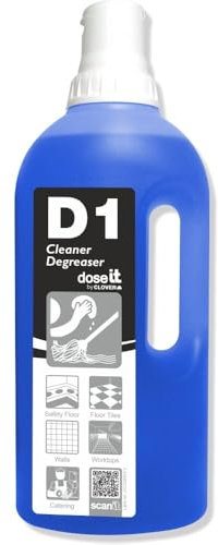 Dose it D1 Industrial Cleaner and Degreaser Concentrate, Universal Multi-Surface, Christeyns Clover (8 x 1 Ltr)