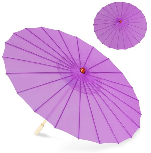Bestage 33 Purple Nylon Decoration Handmade Parasol Umbrella Chinese Japanese Asian DIY Art Dance Classical Umbrella for Wedding Parties Photography Costumes Cosplay (1 PCS Purple)