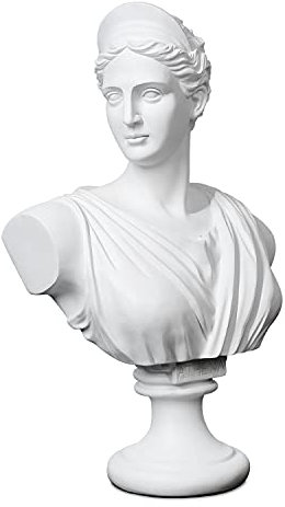 YUEOECOR Klassische griechische Büstenstatue, weiße dekorative Kunstskulptur, Heimdekoration