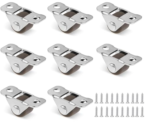 8 Stück Möbelrollen Klein, Kleine Gummi Möbelrolle mit Stahloberplatte Mini Rollen Bockrollen Gummirollen Nicht Schwenkbar für Möbel Kleingeräte DIY Projekte