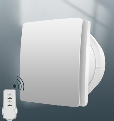 Vcyex Extractores De Aire Baño，Extractor De Aire Con Válvula Antirretorno Y Temporizador Con Control Remoto，Ventilador Silencioso De Baño，ventilador Extractor CocinaWhite,4in