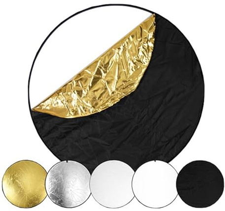AMENGJ Pliable Reflecteur Lumiere Réflecteur 5 en 1 for Photos, diffuseur de lumière Rond, Accessoire Photo Portable(80CM 5 in 1)