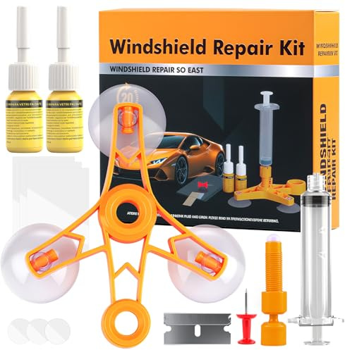 YAOBLUESEA Professionelles Windschutzscheibe Reparaturset für Steinschlag Reparatur, Universal Glasreparaturset für Autos, Praktisch & Schnell & Einfach, OHNE UV-Lampe