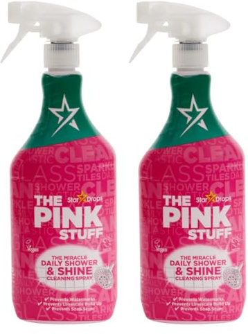 The Pink Stuff Spray Limpiador Multiusos para Ducha y Brillo, Vegano, Pack de 2 Unidades