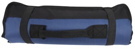 DOITOOL Bolsa Porta Cuchillos Enrollable Portátil de Tela Oxford, 22 Ranuras y Bolsillos de Varios Tamaños, Adecuado para Bar y Hotel, Azul