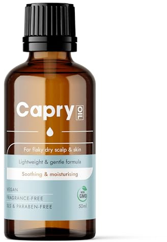 Capry Oil for Dry Scalp & Dandruff Care | 50ml | Scalp, Face & Body Oil | With Squalane, Bisabolol & Vitamin E | Lightweight Moisturiser for Sensitive Skin