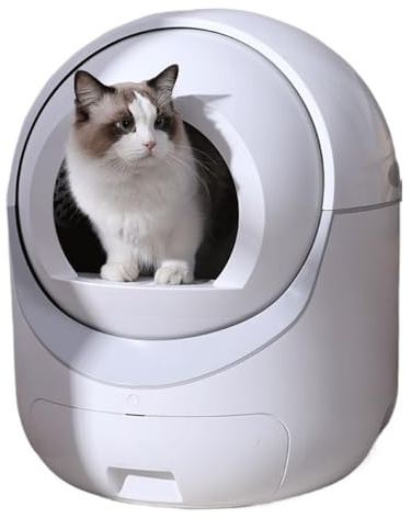 Lettiera per Gatti, lettiera autopulente, Toilette elettrica per Gatti, lettiera Intelligente Extra Large, Completamente Chiusa, Paletta per Escrementi, Automatica, silenziosa, per più Gatti.