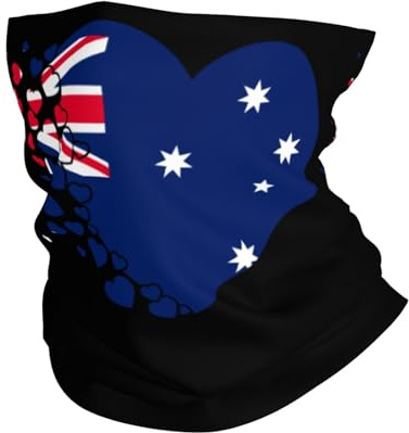 Australien, hjärtformad flagga unisex multifunktionell duk elastisk loophalsduk varm loop halsduk för vinter utomhus skidåkning jogging