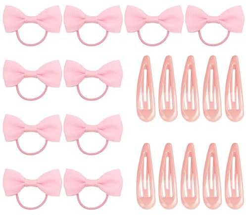 20-pack rosa håraccessoarer, hårband och hårklämmor med rosetter för bebisar, presentset för flickor