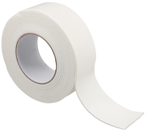 Zerodeko Ruban Adhésif Double Face Épais en Mousse Blanche, Adhésif Étanche pour Artisanat et Salle de Bain, Fixation Intérieure et Extérieure Résistante