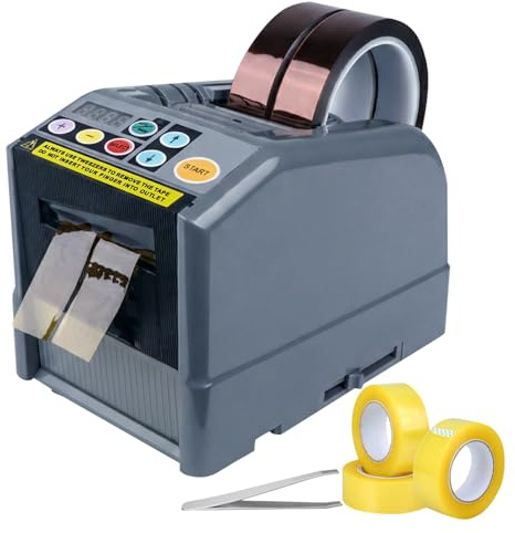 Automatischer Klebebandspender, Elektrischer Klebebandschneider mit LCD-Display, Bandbreite 6–60 mm & Länge bis 999mm, Klebeschneider mit Handbuch und Auto, Bandschneider für Büro Lager Business