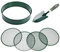 Setaccio da giardino con 4 filtri intercambiabili, 30,5 cm di diametro, setaccio per terreno a rete fine, setaccio per invasatura con 4 misure a rete 3,6,9,12 mm e pala