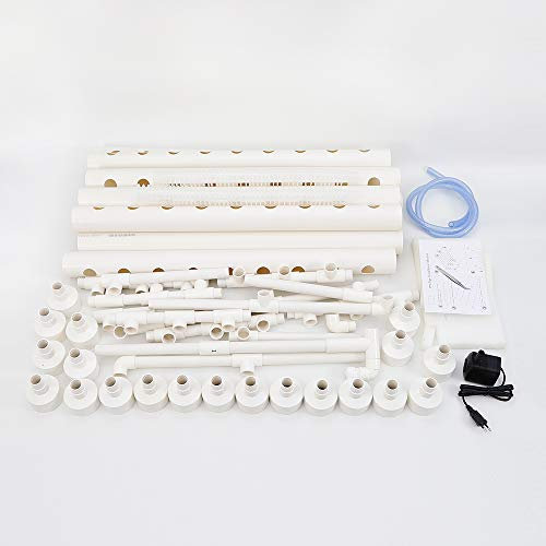 wanwanper Hydroponisches Anbauset, erdloser Hydroponieständer, erdloses Anbaugerät, 3-stufiges Anbauset mit 90 Löchern für erdlosen Anbau, für Haus, Garten und Büro