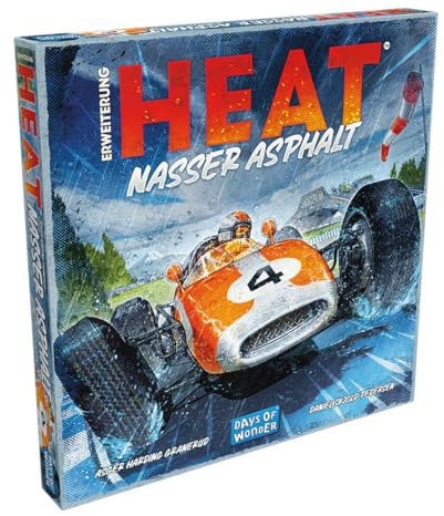 Days of Wonder, Heat – Nasser Asphalt, Erweiterung, Kennerspiel, Rennspiel, 1-7 Spieler, Ab 10+ Jahren, 60 Minuten, Deutsch