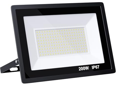 MIWATT LED-Flutlichtanlage,200W 6000K, IP66 wasserdicht, mit Fernbedienung, für Außenbereiche wie Pool, Garten, Parkplatz, Garage