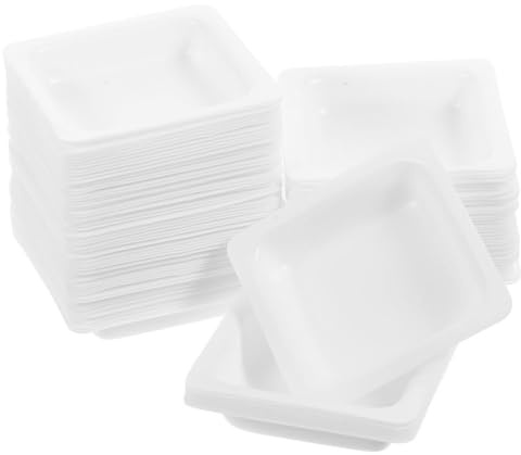 Gatuida Horisontella skålar 50 stycken laboratorieprover horisontella plastskålar exakt för pulvervätskor, återanvändbara