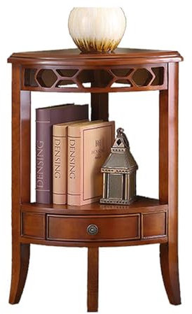 Eckschrank aus Massivholz mit Schubladen, Fächerform, dreieckiges Design, für Wohnzimmer und Schlafzimmer, erhältlich in Kirschrot