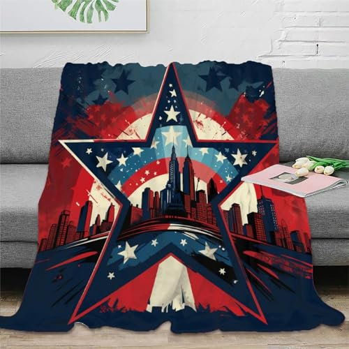 USA Sofadecke 3D Druck Flanell Decke Couchdecke Flauschig Warm Weichen Bett Decken Kuscheldecke Für Mädchen Jungen 70x80inch(180x200cm)
