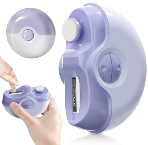 Elektrischer Nagelknipser für Senioren, 2025 Neuest nagelfräser Elektrisch, 2 in 1 Automatischer elektrischer Nagelknipser mit Feilen-Funktion für Senioren, Erwachsene, Studenten, Babys (Lila)