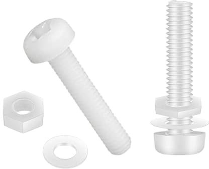 MANICAF 30 viti in plastica M5 x 20 mm, viti a testa tonda a croce, viti con dadi e rondelle, viti per plastica