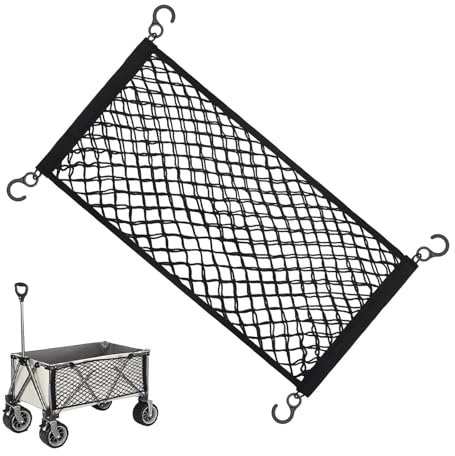 Kofferraumnetz - Elastisches Transportnetz Mit Haken Für Autoanhänger Motorrad Boote & Mehr | 68x33cm Verstellbares Elastisches Mesh Netz Für Motorrad Auto Anhänger ATV Kofferraum Ladungssicherung