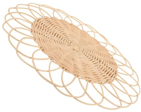 TOPPERFUN Sottopiatti in Rattan Intrecciato Sottopiatti Rustici Per Uso Domestico Termoisolanti Per Tavoli Naturali Protezione Da Scottature e Macchie Design Antiscivolo Per Bevande Pratici