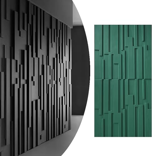 ZIMGOD Wall Panelling Modern 3D Wall Panels Interior Exterior, PU Waterproof Wall Covering Panel, Decorative Wall Cladding Panel, Bed/TV Backdrop Wainscoting Panel Cover(Green,1pack)