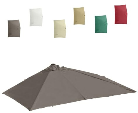 Cubierta de repuesto para media sombrilla marrón de 200/250 cm, toldo rectangular para sombrilla de pared de patio, 2 x 1 m, tela duradera para exteriores