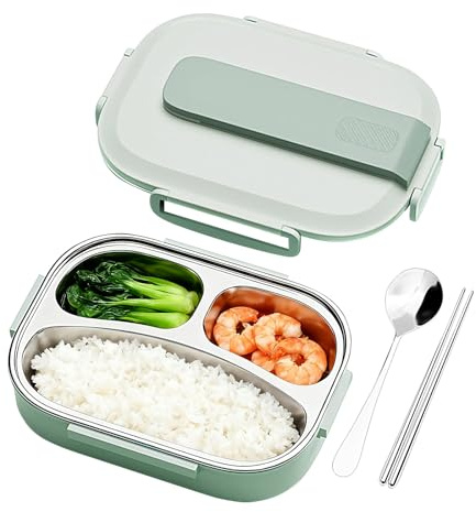 1L Thermal Lunch Box For Hot Food Kids, Portable Insulated Stainless Steel Lunch Box With Cutlery Set, Leakproof Hot Foods Containers For Separating Food Adults Student Children Work Office Picnic