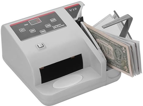 Bärbar Bill-räknare med UV MG WM-detektering, LED-display Mini Cash Machine för småföretagare.Kompakt ABS-design Räknar 600 Räkningar Min.