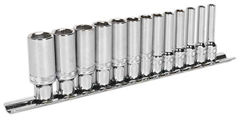 Sealey AK2747 Deep Sockets with Lock-On™ Technology 1/4 Dr 4mm - 14mm on Rail
