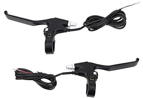 Alomejor Universal Fahrradbremshebel Aluminiumlegierung 4-Finger Bremshebel 2 Dr?hte f¨¹r Elektrofahrrad_links/links_-Bremssysteme